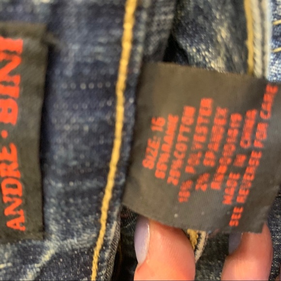 Andre Bini Turquoise Bling Jeans! Size 16 - Picture 6 of 7